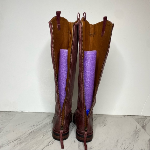 Franco Sarto Meyer Wide Calf Maroon Leather Tall Riding Boot 6 1/2 M - Picture 4 of 15